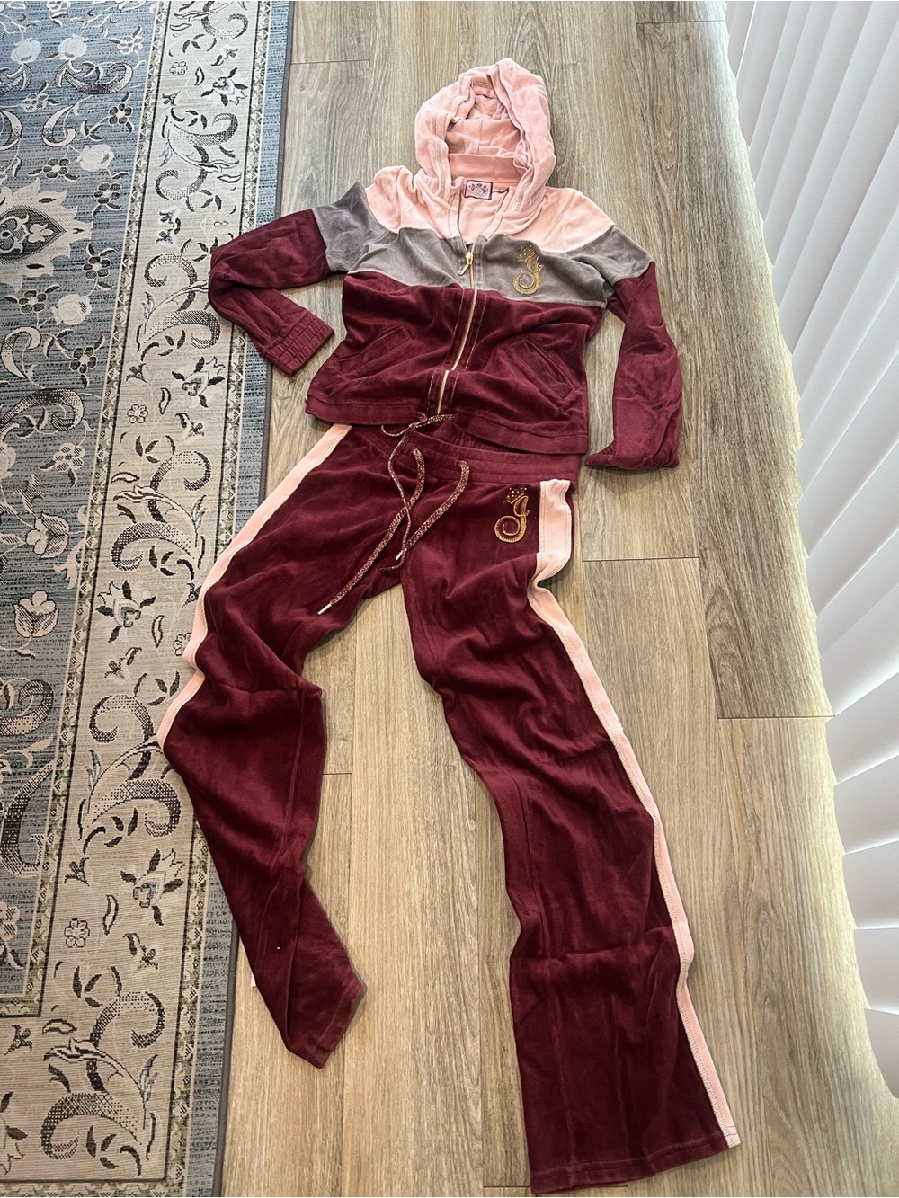 Velour Juicy Couture Set - Burgundy and Pink